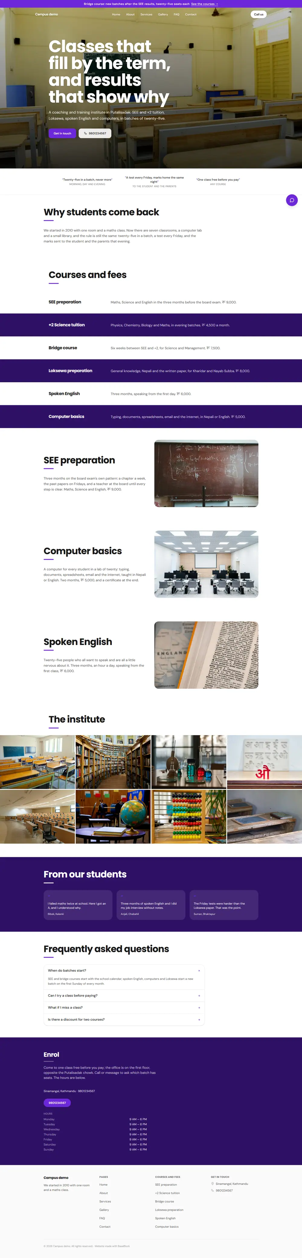 The Campus theme in its Term style