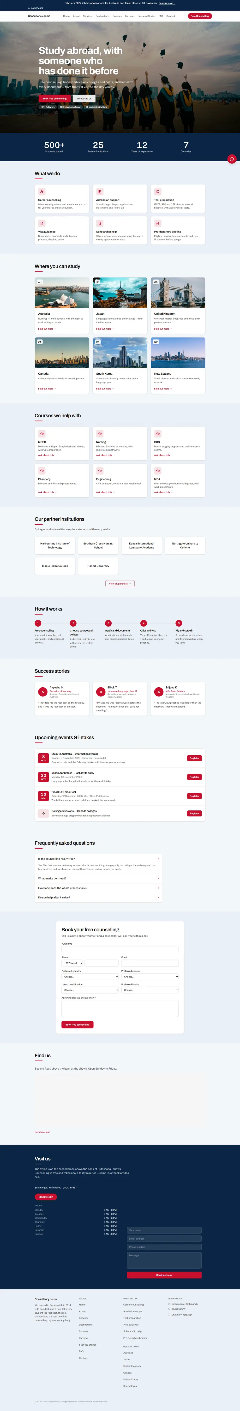 The Consultancy theme in its Navy style