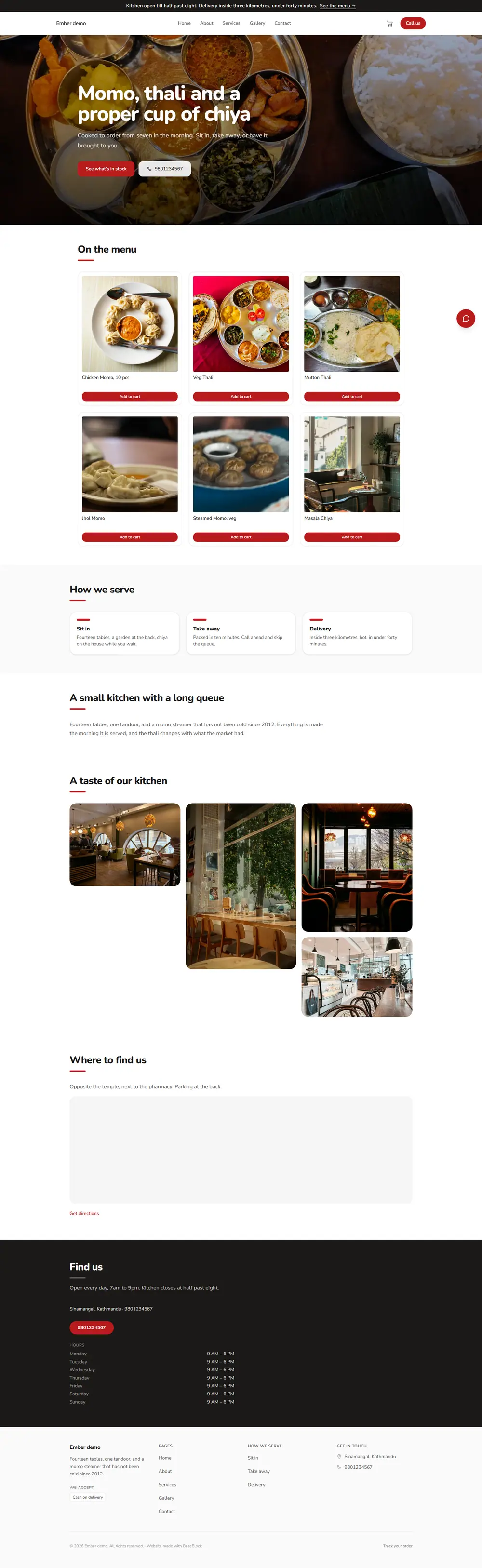 The Ember theme in its Daylight style