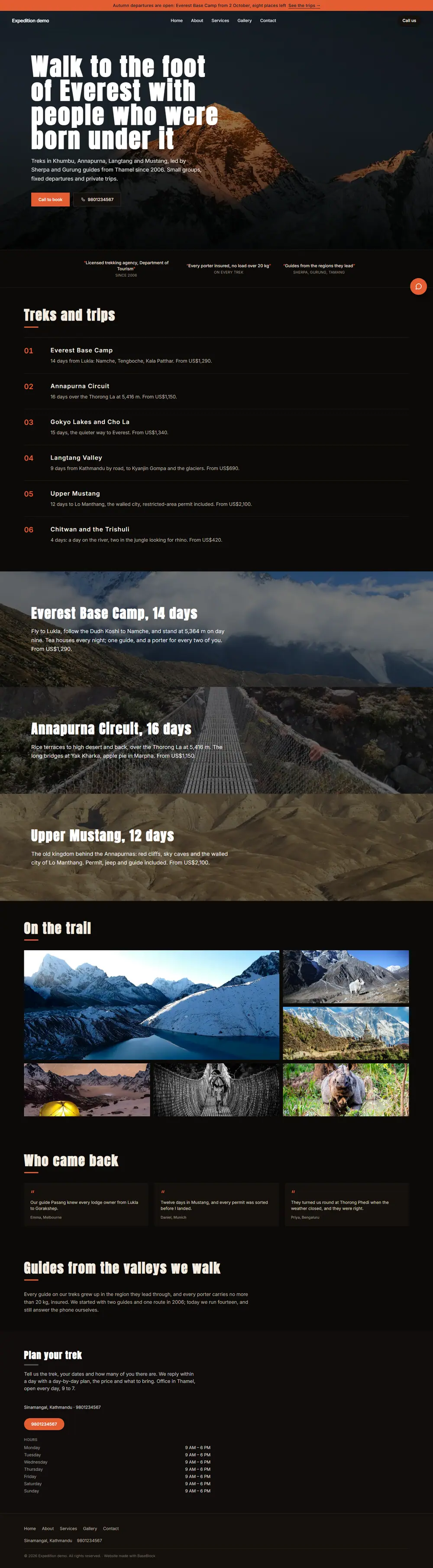 The Expedition theme in its Summit style