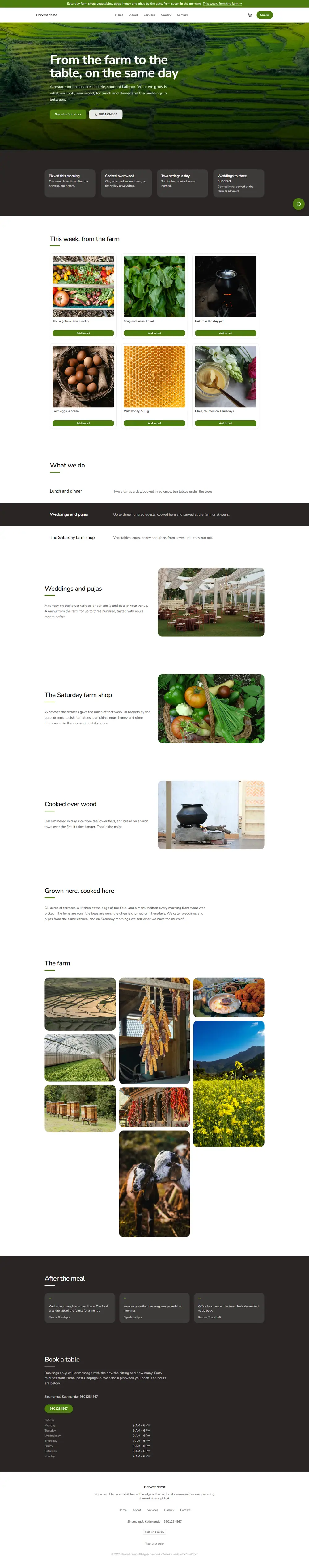 The Harvest theme in its Terrace style